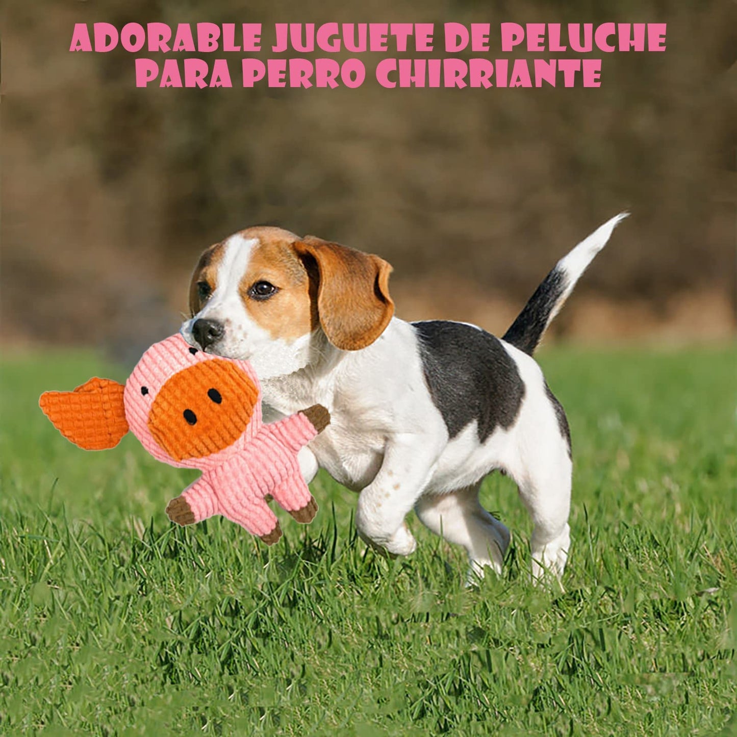 DKJBF Juguete de Cuerda para Masticar Perros,Juguetes para Perro 7 Piezas,Juguetes para Perros chirriadores no tóxicos y Seguros,Juguetes duraderos para la dentición de Cachorros(Cerdito)