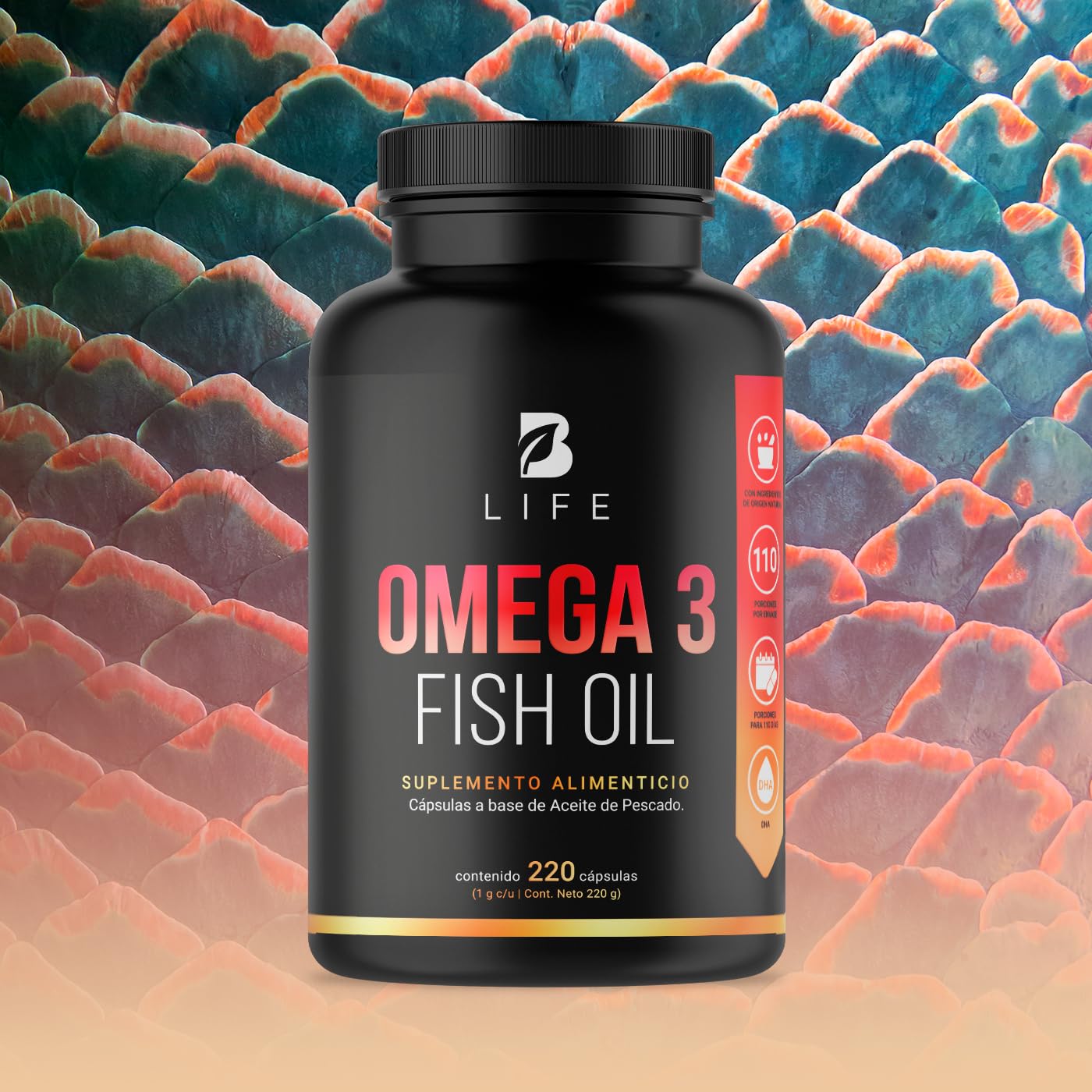 Aceite de Pescado Omega 3 B Life 220 Cápsulas Naturales