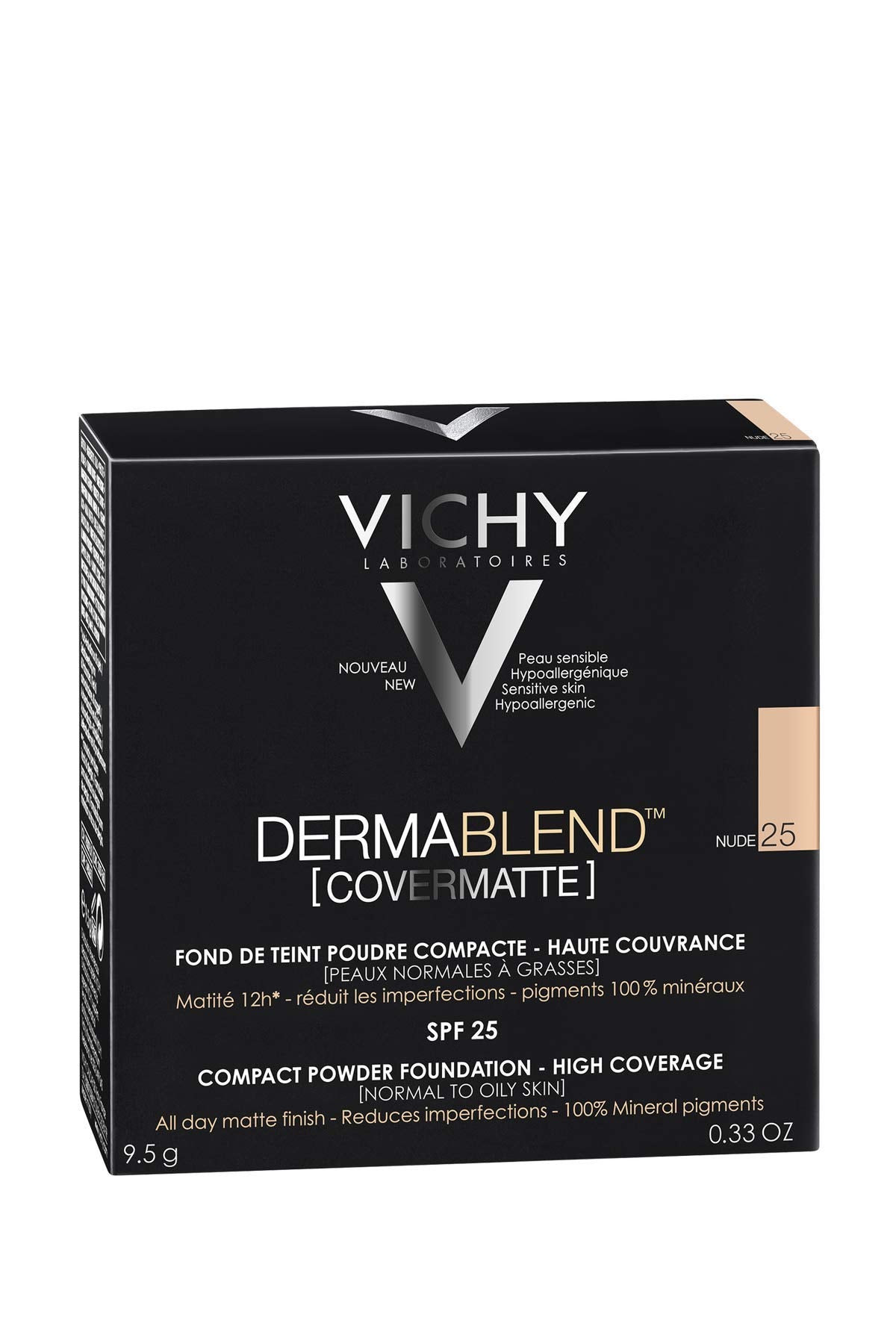 Polvo Compacto Covermatte de Alta Cobertura FPS 30 Vichy Dermablend T25 9.5 g