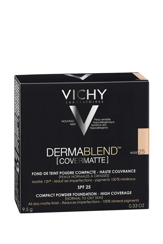 Polvo Compacto Covermatte de Alta Cobertura FPS 30 Vichy Dermablend T25 9.5 g