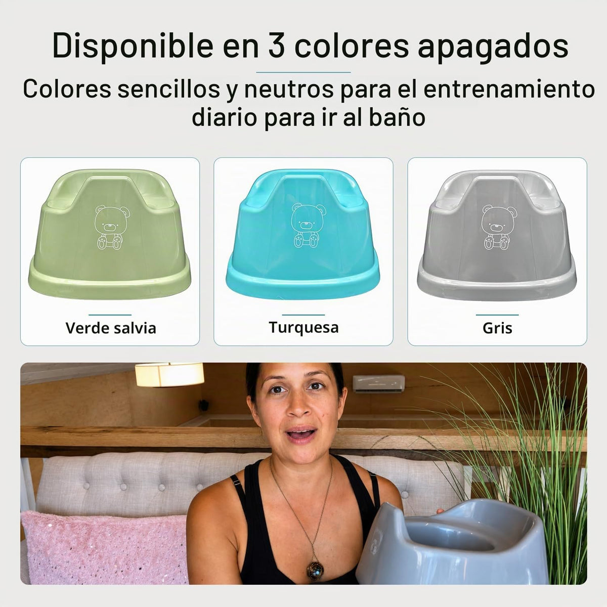 The Baby Potty - Mini Orinal | Entrenamiento Temprano para Ir al Baño | Comunicación de Eliminación | Portátil y Ligero | Promueve la Independencia | Inodoro de Entrenamiento Infantil (Verde Salvia)