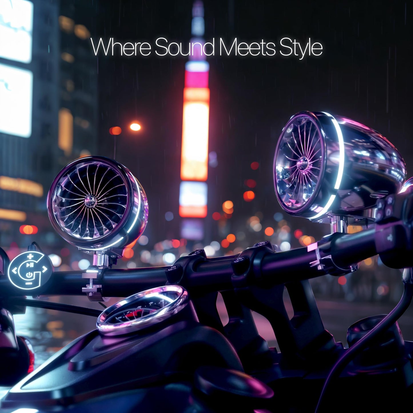 GoHawk - Altavoces Bluetooth para motocicleta con anillo LED, sistema estéreo impermeable de motocicleta de 4 pulgadas, amplificador integrado reproductor de audio de música con USB AUX para Harley
