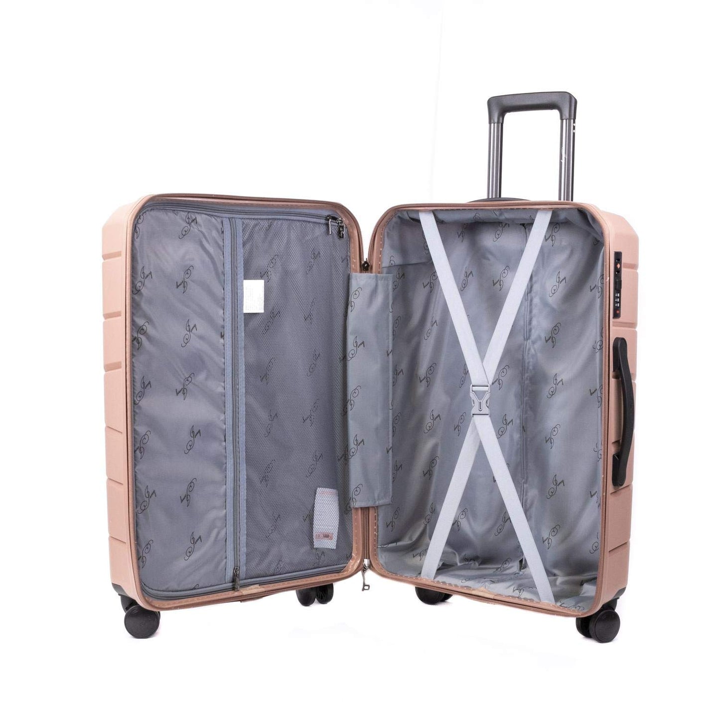 Maleta Mediana MIGUEL PETACAS Rosa con Asa Telescópica y Candado de Combinación