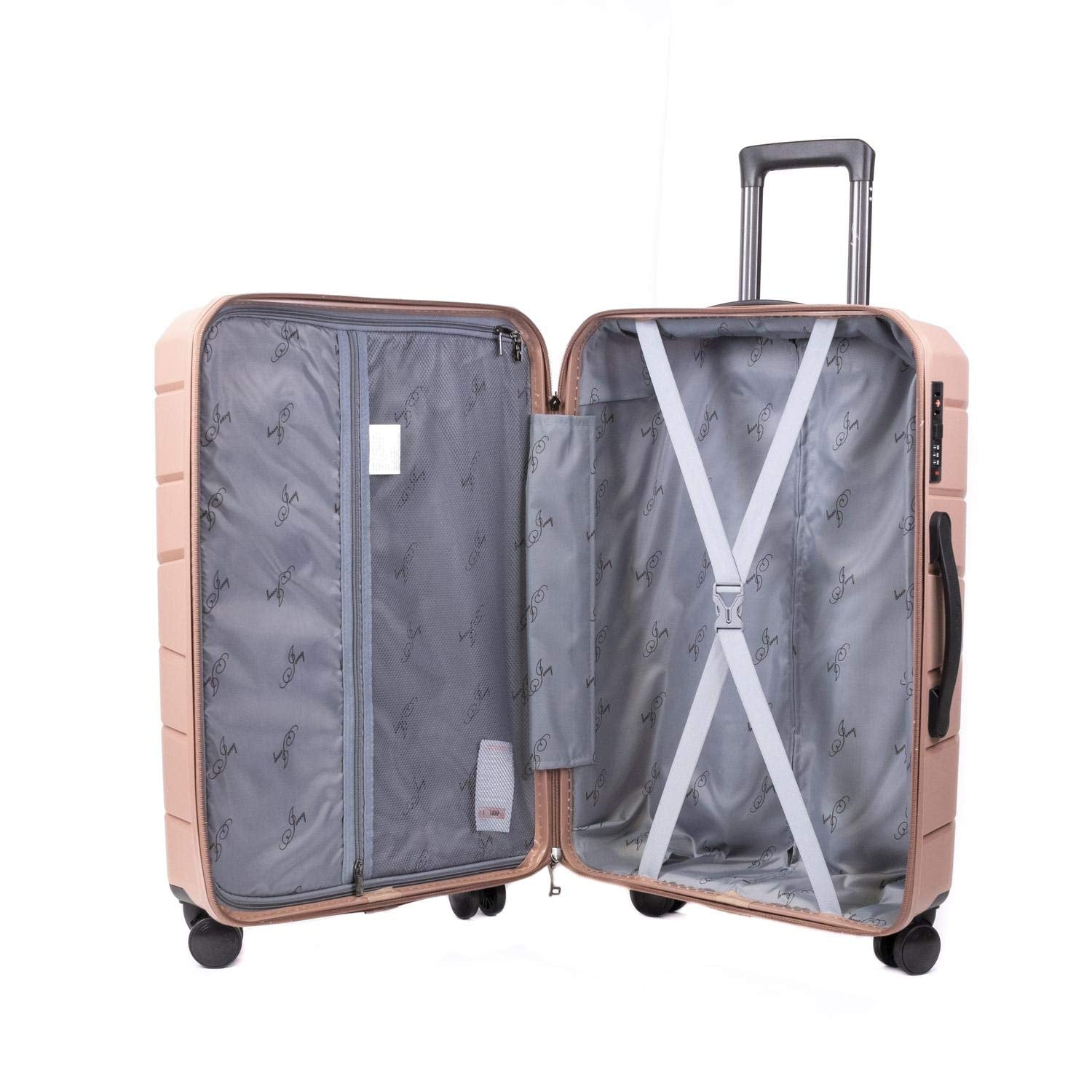 Maleta Mediana MIGUEL PETACAS Rosa con Asa Telescópica y Candado de Combinación