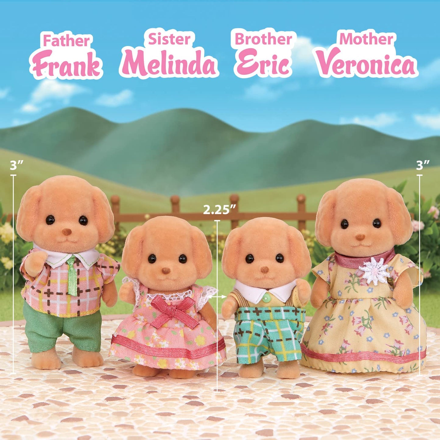 Calico Critters - Familia de caniches de juguete, 7,62 cm