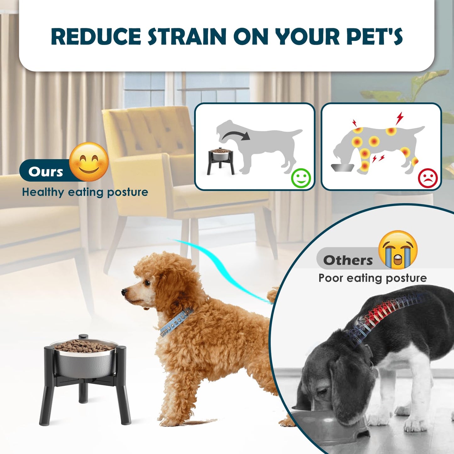 Soporte Triangular para Perros SHAINFUN Metal Plegable y Portátil Pequeño