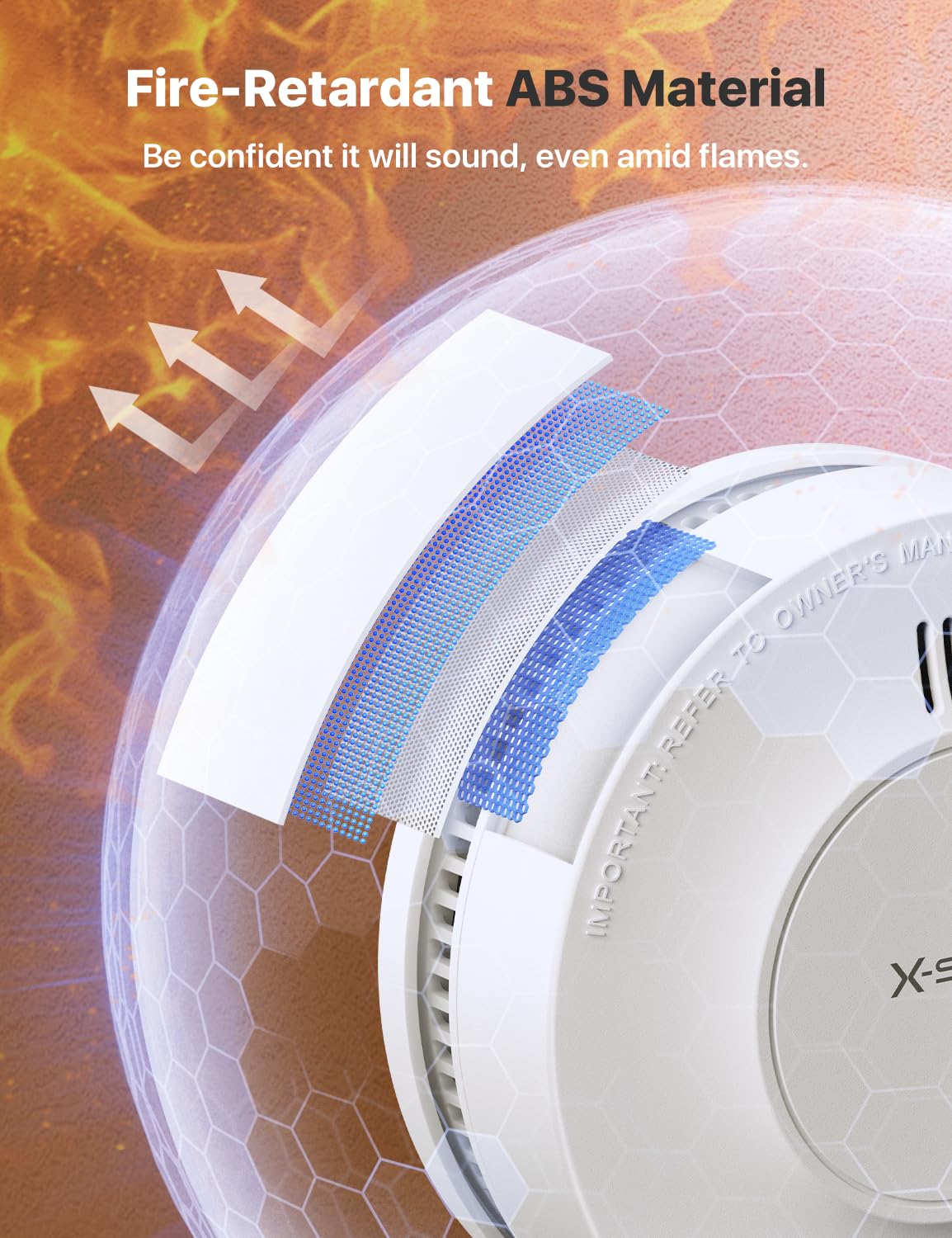 Detector de Humo X-Sense Blanco con Batería de 10 Años, Paquete de 3