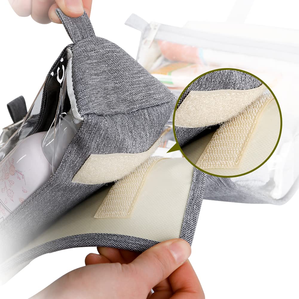 4 Kits Organizador de maquillaje enrollable para colgar y bolsa de viaje - 4 bolsas de aseo extraíbles Cremalleras de alta calidad