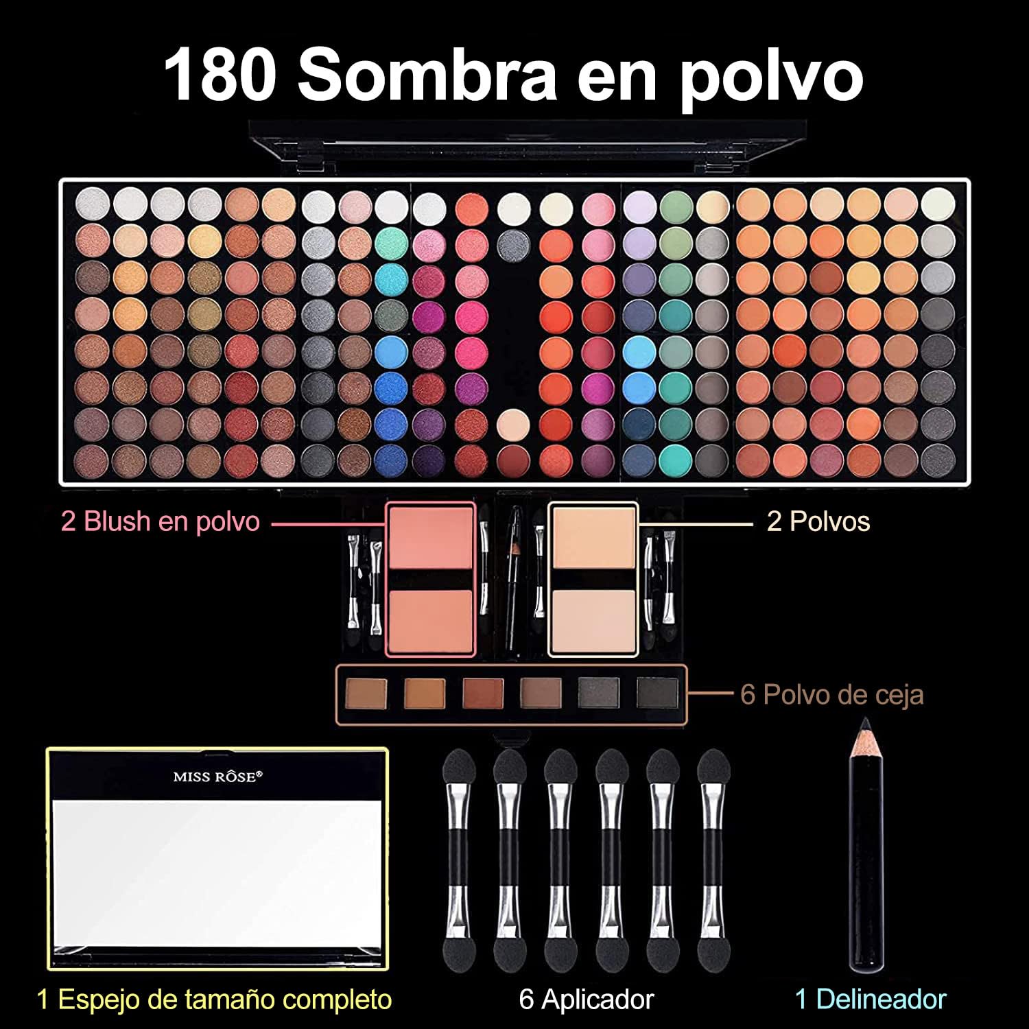 MISS ROSE Paleta de Maquillaje Todo en Uno | Sombra, Cejas y Más