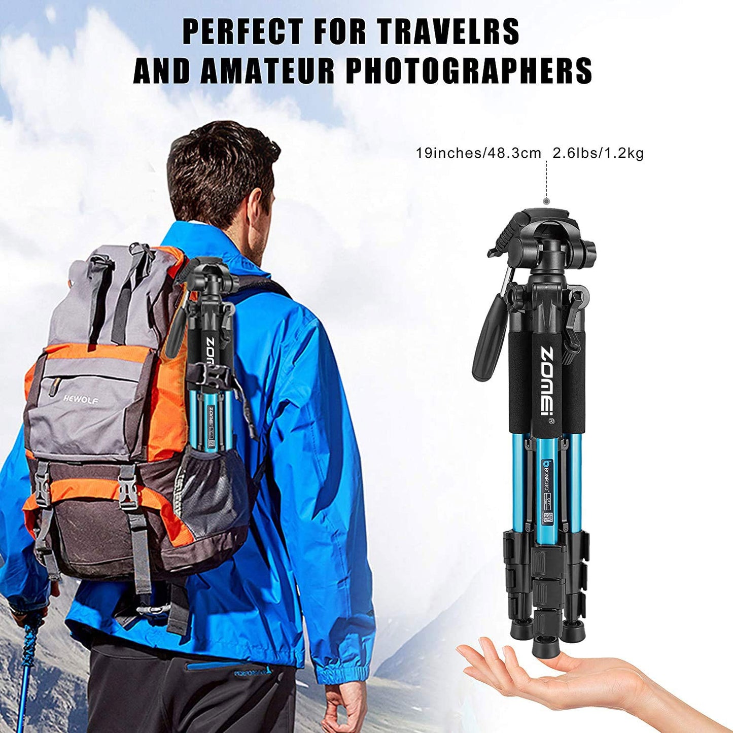 Trípode Portátil Q111 Negro Ligero para Teléfono y Cámara Réflex Digital