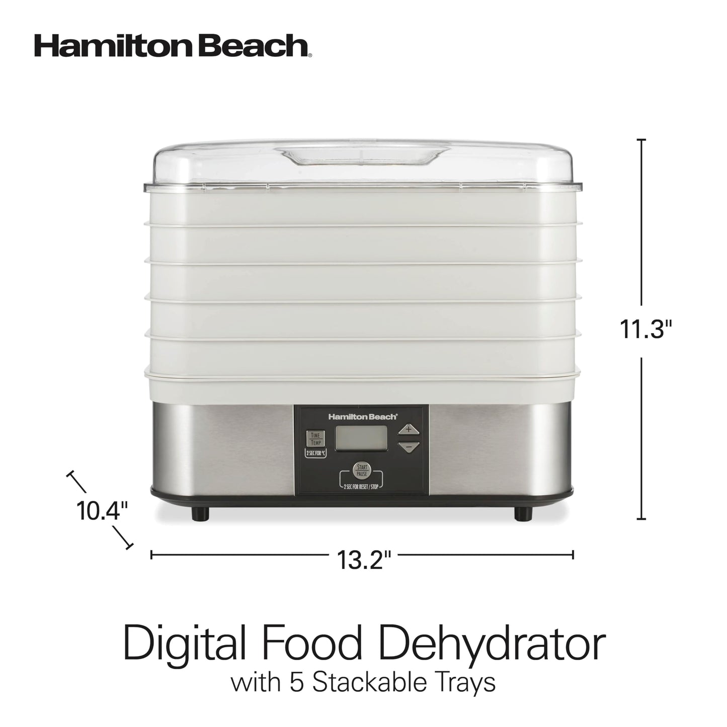 Deshidratador de Alimentos Hamilton Beach Gris con 5 Bandejas Apilables