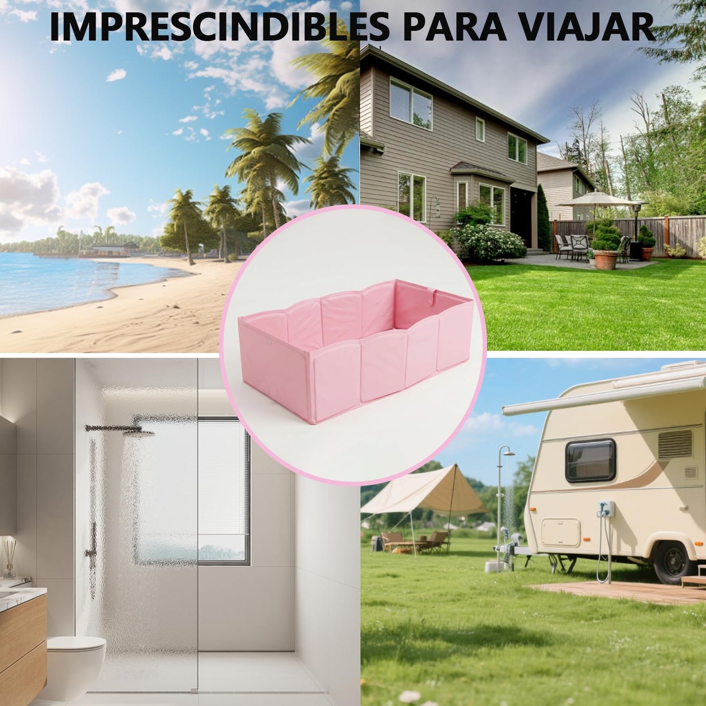 OVQZAW Bañera Plegable para Bebe, Tina Plegable para Bebe, 68 cm X 40 cmx 21 cm Tpu Impermeable con Tapón de Drenaje, Fácil de Limpiar, Duradero, para Niños Y Niñaspara Bebés de 6 A 3 Años