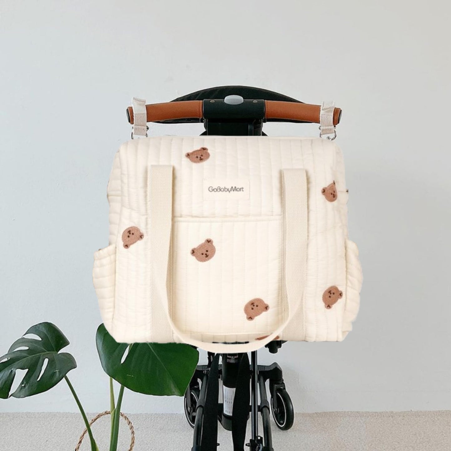 GOBABYMART - Juego de 3 bolsas de pañales, bolsa de hospital para trabajo y parto, bolsa de viaje de maternidad con cambiador y estuche para chupete