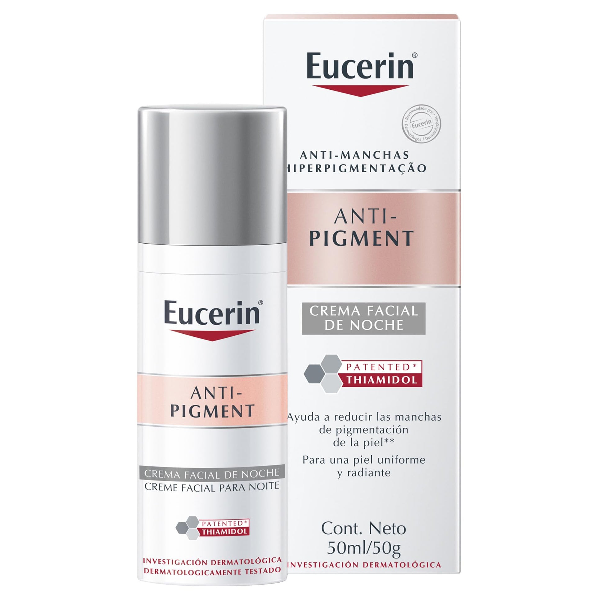 Eucerin Serum facial anti manchas Anti Pigment,30ml + Crema facial hidratante noche anti manchas Anti Pigment, 50ml + Protector solar facial anti manchas FPS 50+ Anti Pigment Sun, 50ml