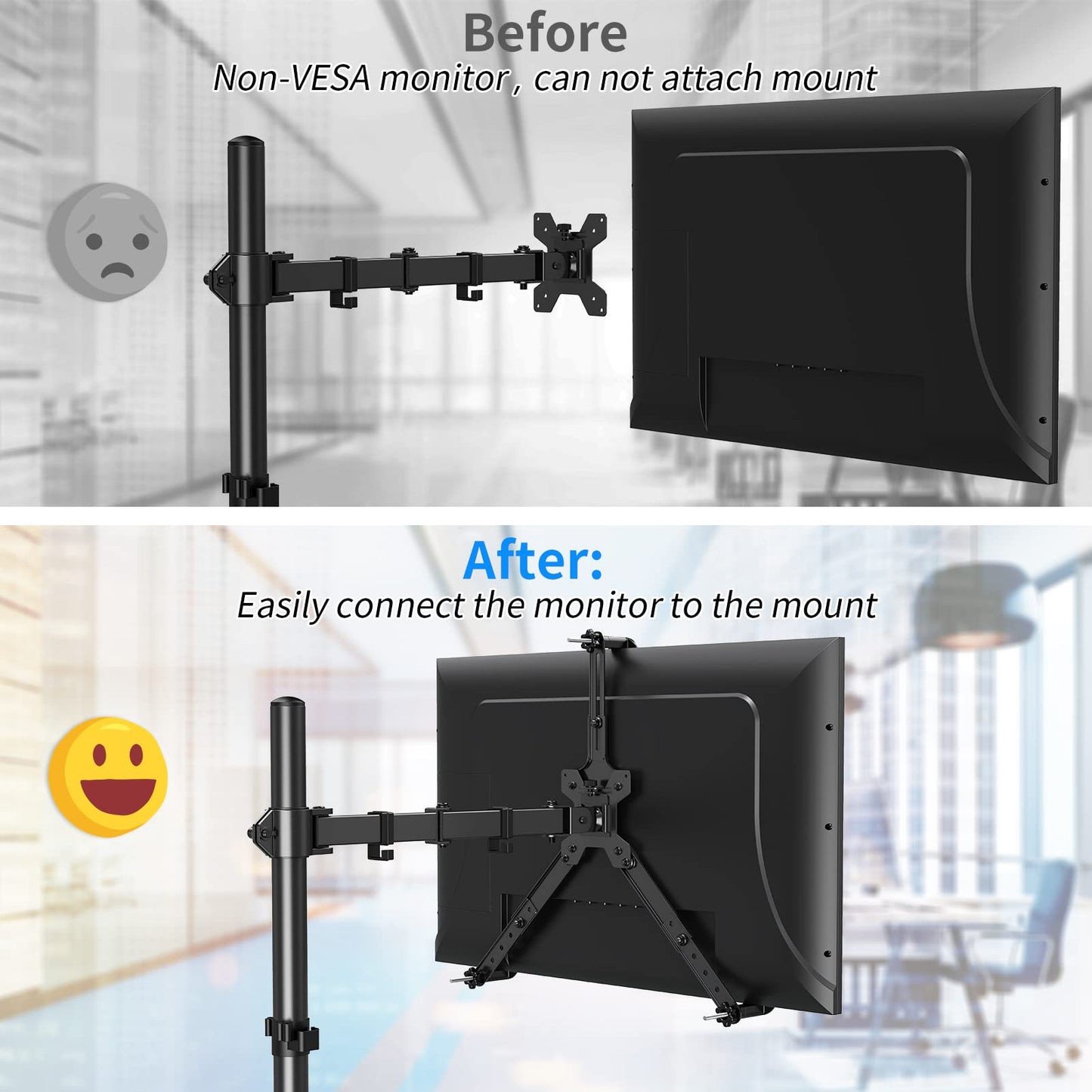 Kit Adaptador de Montaje VESA MOUNTUP Universal para Monitores de 19 a 32 Pulgadas sin VESA