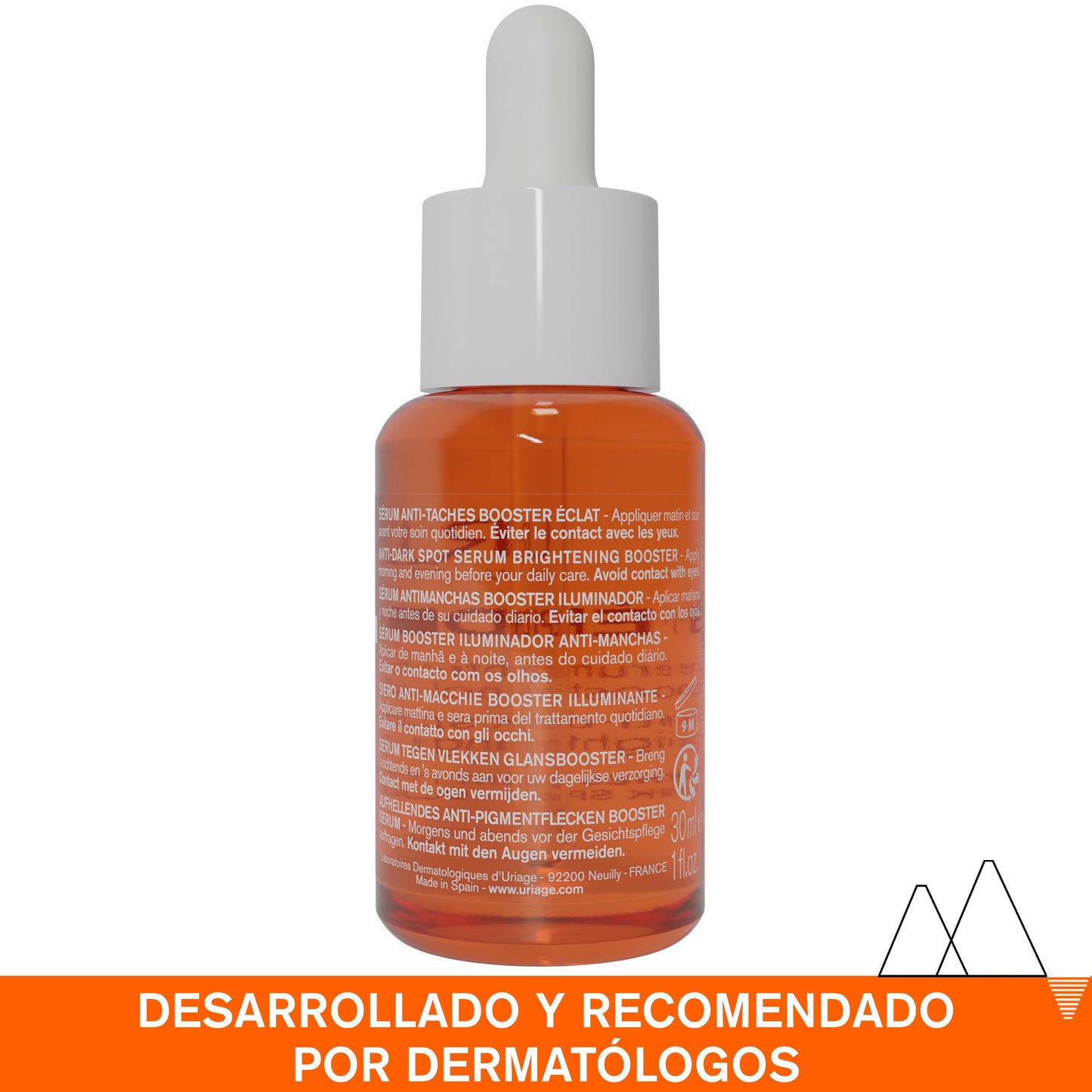 Uriage Depiderm Sérum de vitamina C estabilizada 30ml -solución antimanchas para una piel luminosa con un complejo de vitamina C al 20% y niacinamida - Sin fragancia - apto para pieles sensibles - no comedogénico - testado dermatológicamente