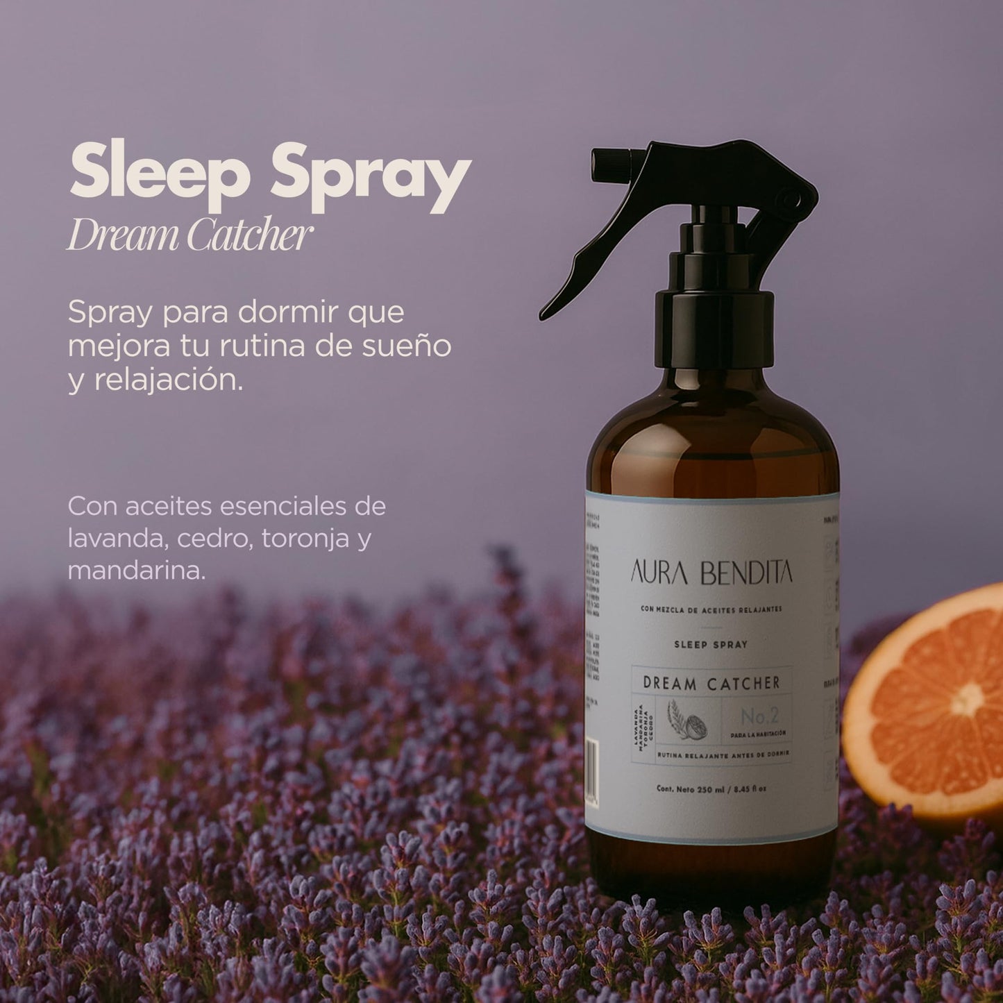 Spray Para Dormir Aura Bendita Lavanda y Mandarina Dreamcatcher