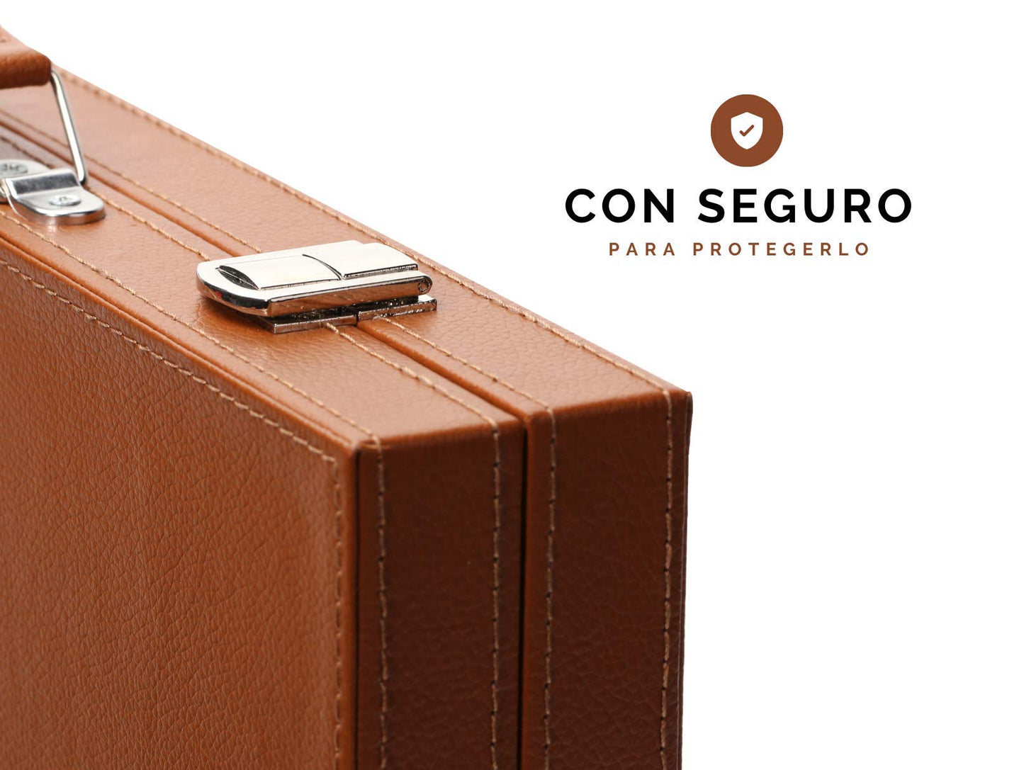 hanylish Backgammon de Cuero Sintético Profesional Elegante con Estuche, Set Completo - Tablero, Dados, Fichas y Cubilete para 2 Jugadores a Partir de 12 Años