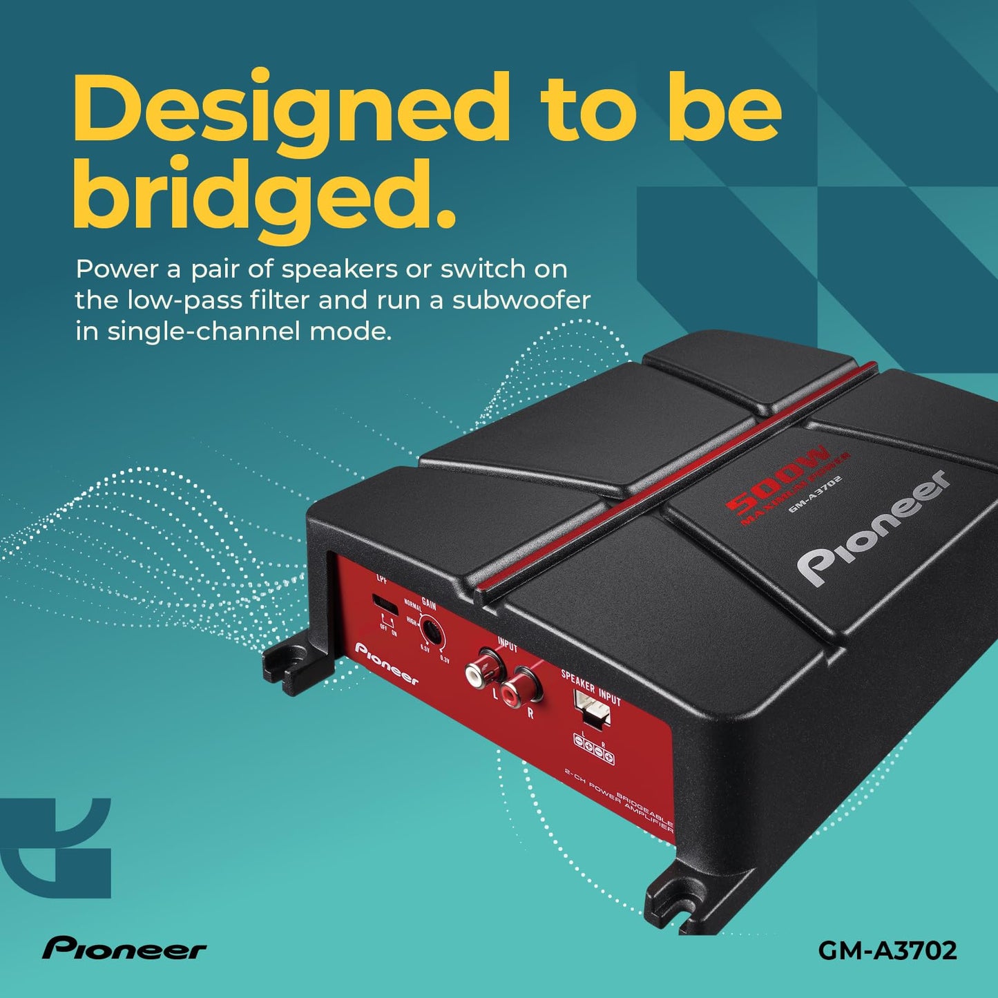 Amplificador Puenteable Pioneer GM-A3702 negro rojo