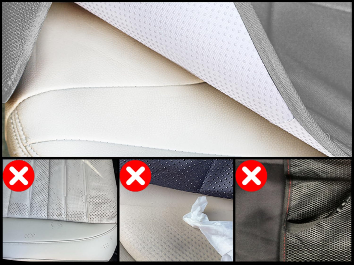 Meolsaek - Protector de asiento de coche, respaldo antideslizante que no deja huellas, funda impermeable más gruesa para asiento de coche para SUV, sedán, camión, protector de asiento de piel (gris, 1