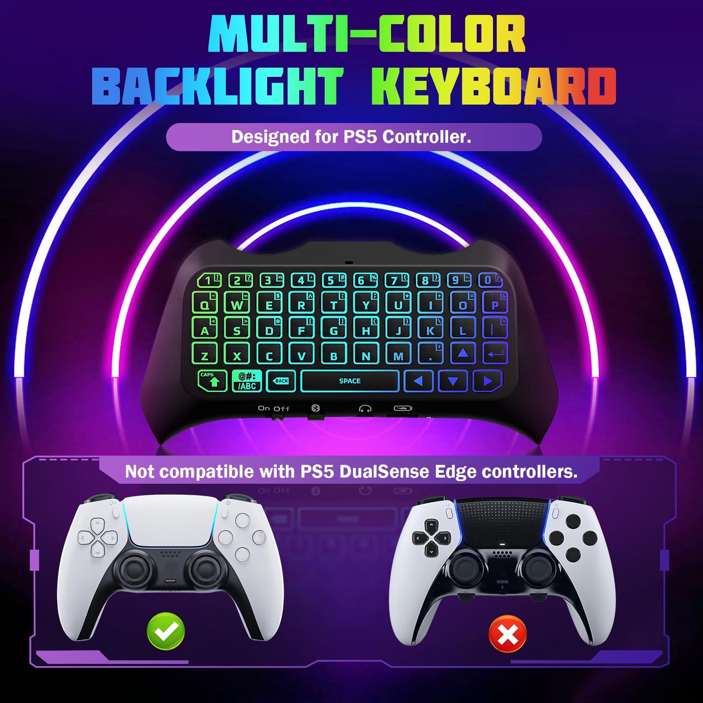 Teclado Inalámbrico TiMOVO Negro Blanco RGB Retroiluminación para PS5