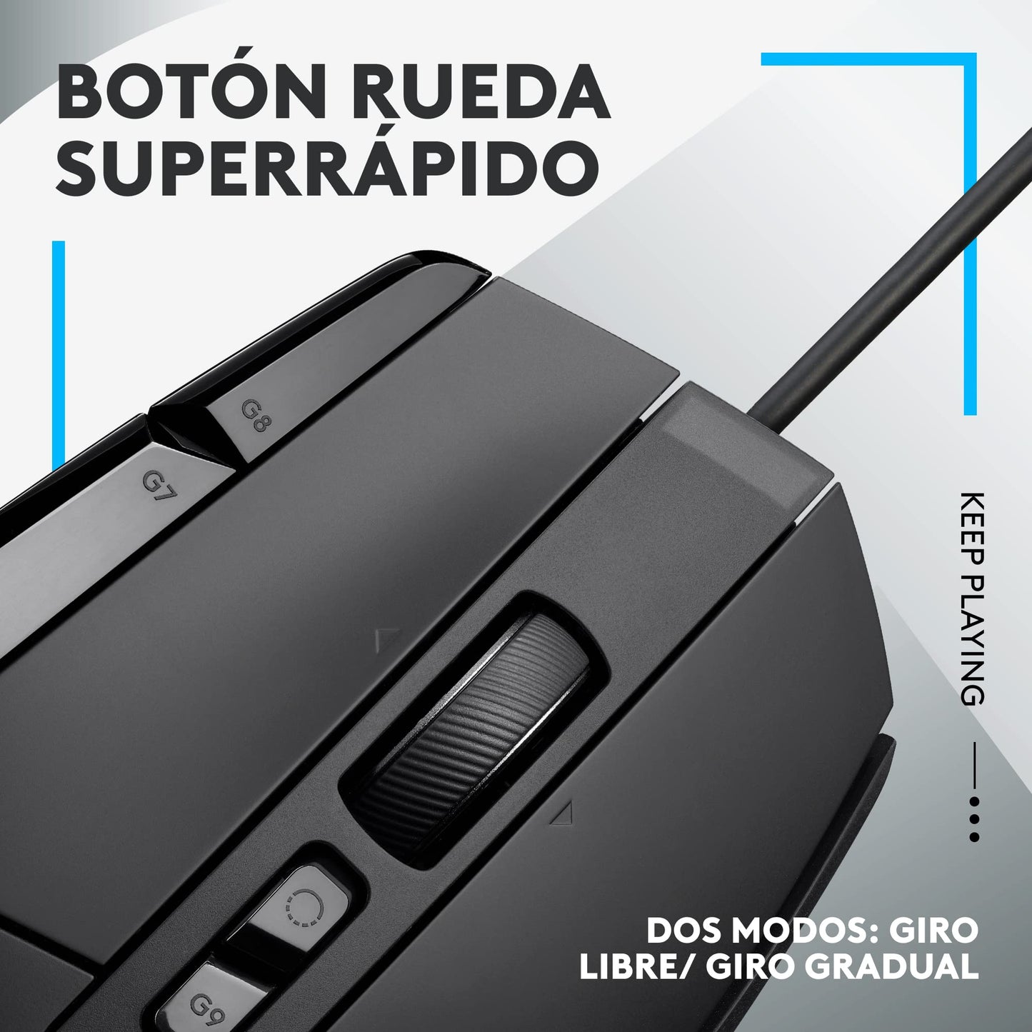 Logitech G502 X Mouse con Cable para Gaming - Interruptores primarios ópticos/mecánicos híbridos LIGHTFORCE, Sensor de Gaming Hero 25K, Compatible con PC - macOS/Windows - Negro