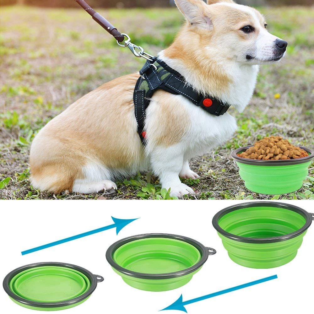 Platos para Perro Wolfi Plegables y Portátiles Grado Alimenticio Libre de BPA para Viajar