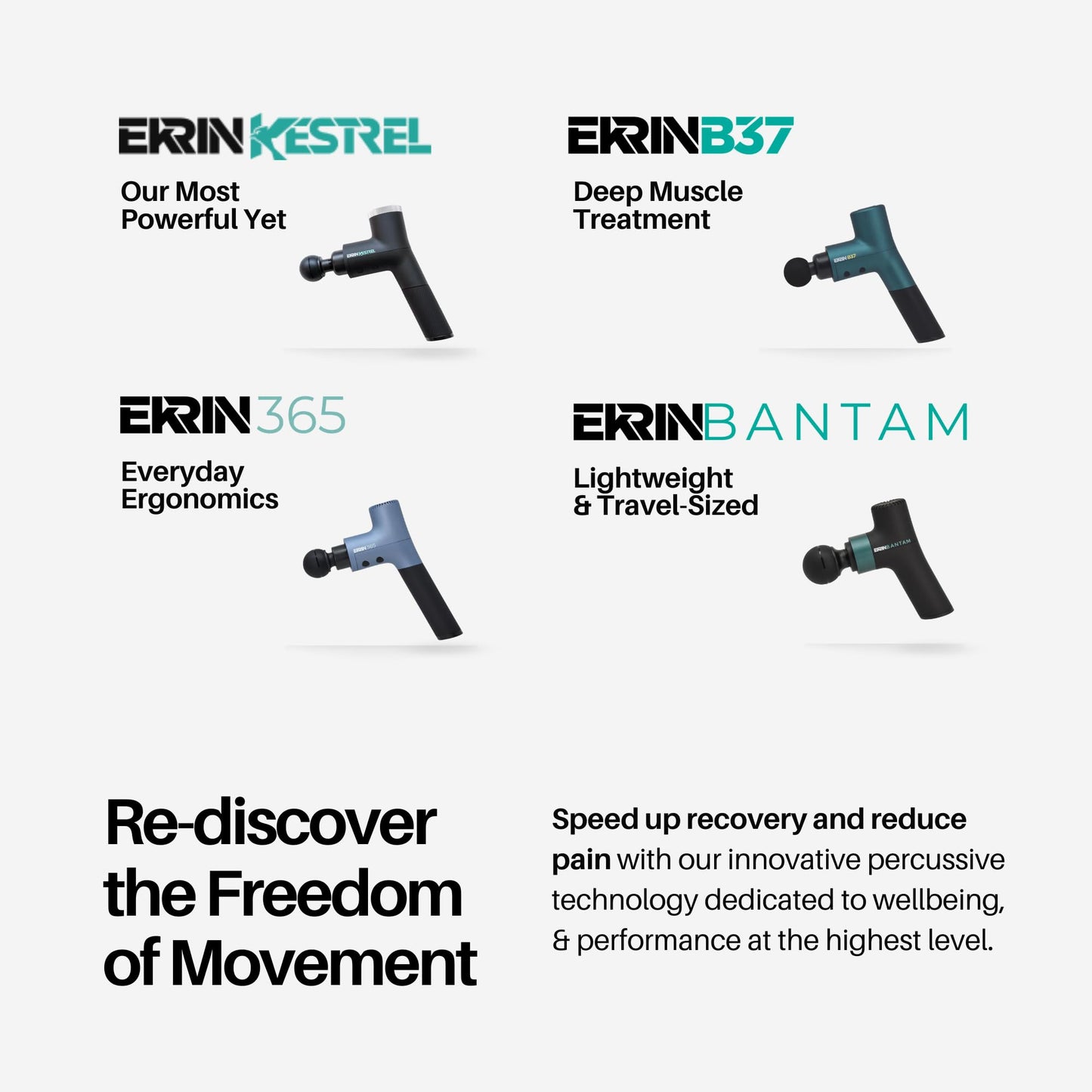 Ekrin Athletics Pistola de masaje Kestrel: precisión y comodidad mejoradas para una recuperación y bienestar muscular superiores