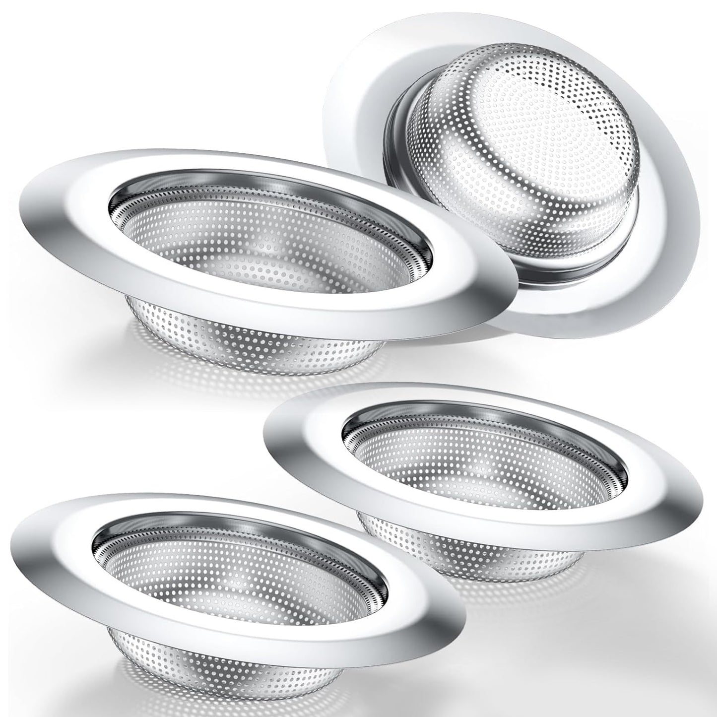 EUARD 4 Piezas Filtro De Fregadero De Cocina De Acero Inoxidable, Filtro De Drenaje De Fregadero De Cocina, Filtro De Fregadero De Cocina