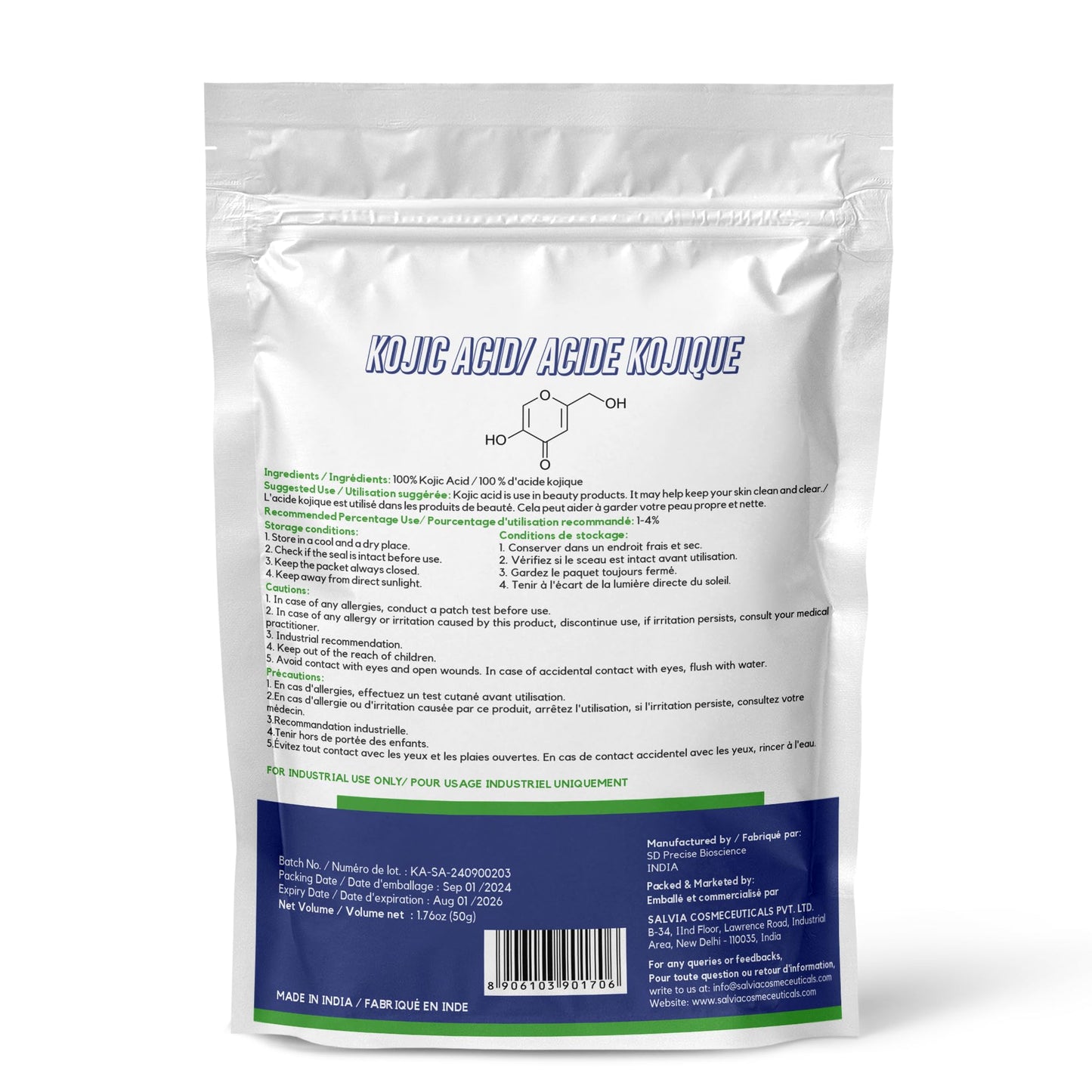 Myoc Kojic Acid Powder-1.76 Oz, Kojic Acid Powder for Skin Care, Kojic Acid Powder for Skin, Kojic Acid for clean & clear skin, Kojic Acid Powder Bulk, Kojic Acid Powder Pure Kojic Acid Powder for DIY