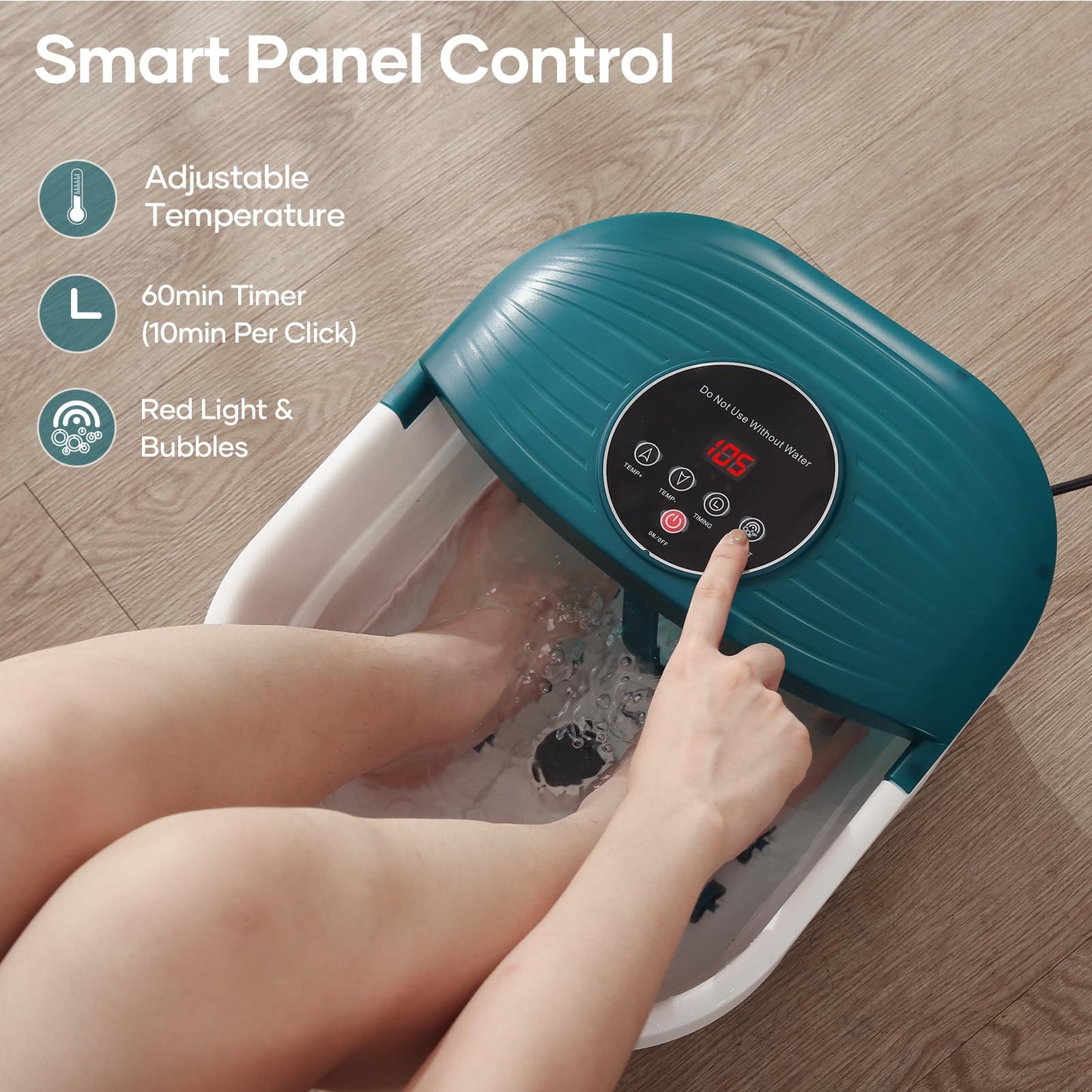 Masajeador Plegable de Spa con Calor Ajustable y Rodillos de Masaje para Pies en Casa