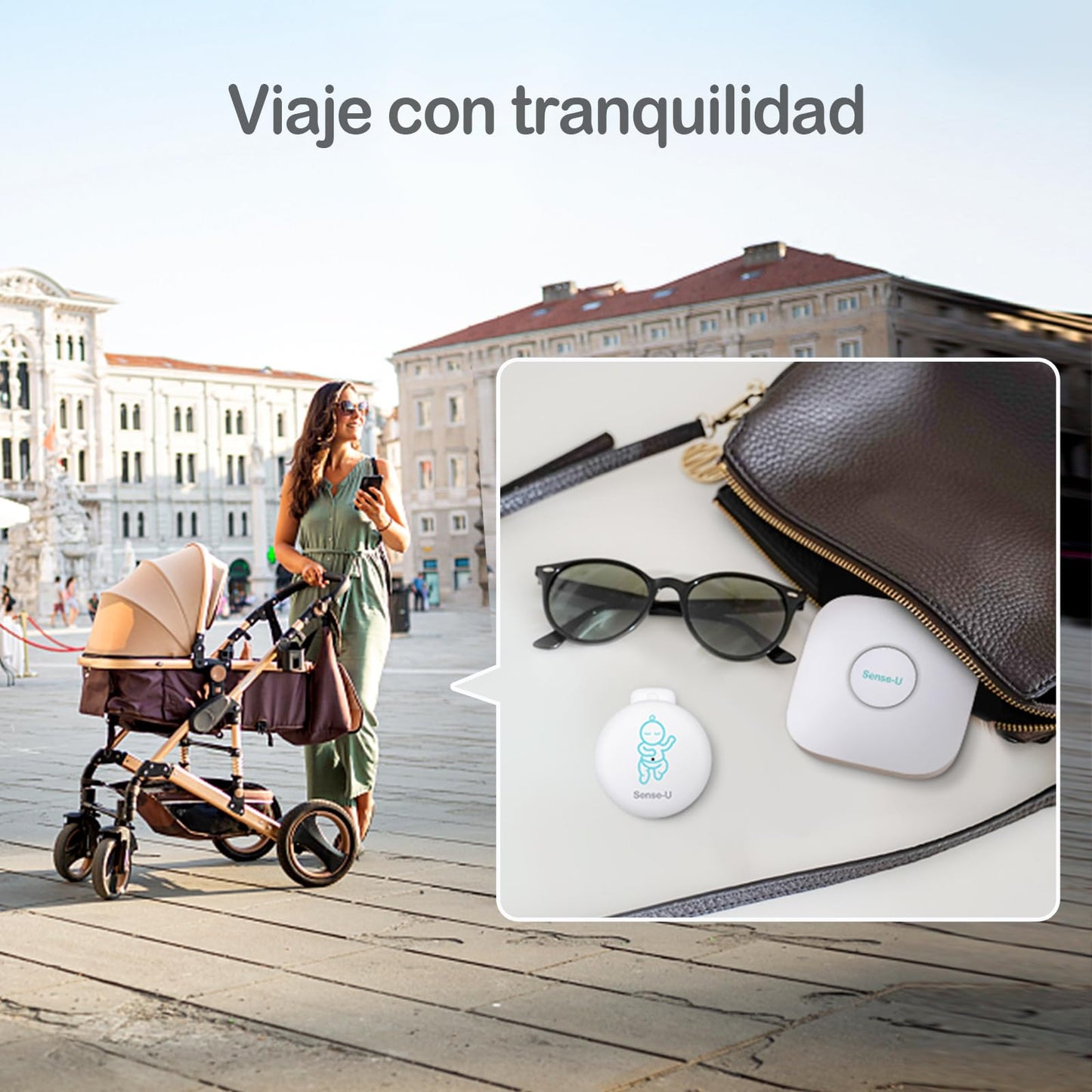 Monitor de Bebés Sense-U Larga Distancia con Alerta para Monitoreo de Respiración y Temperatura