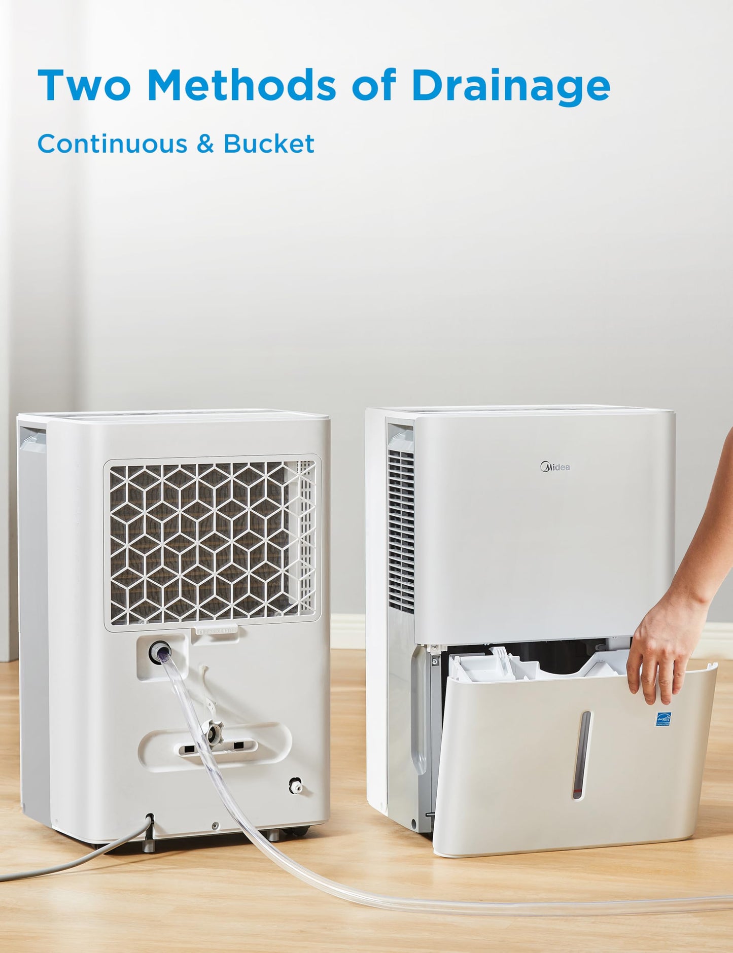 Deshumidificador Midea Blanco Certificado Energy Star con Filtro de Aire Reutilizable de 22 Pintas