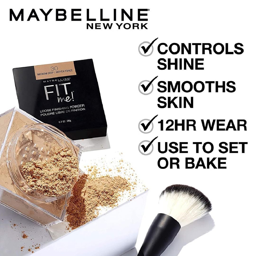 Maybelline Polvo de Maquillaje Fit Me Loose Powder, Tono Light, 20 g