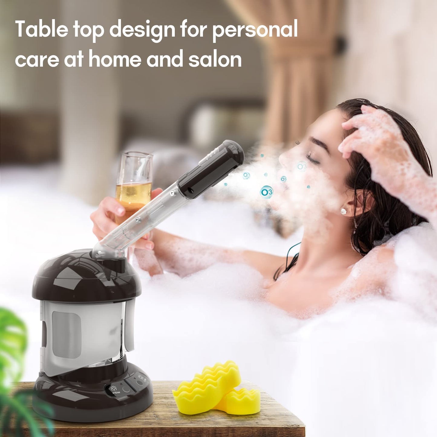 Kingsteam Evaporador de ozono máquina de vapor 2 en 1,Diseñado para el cuidado personal en casa y en el salón,café