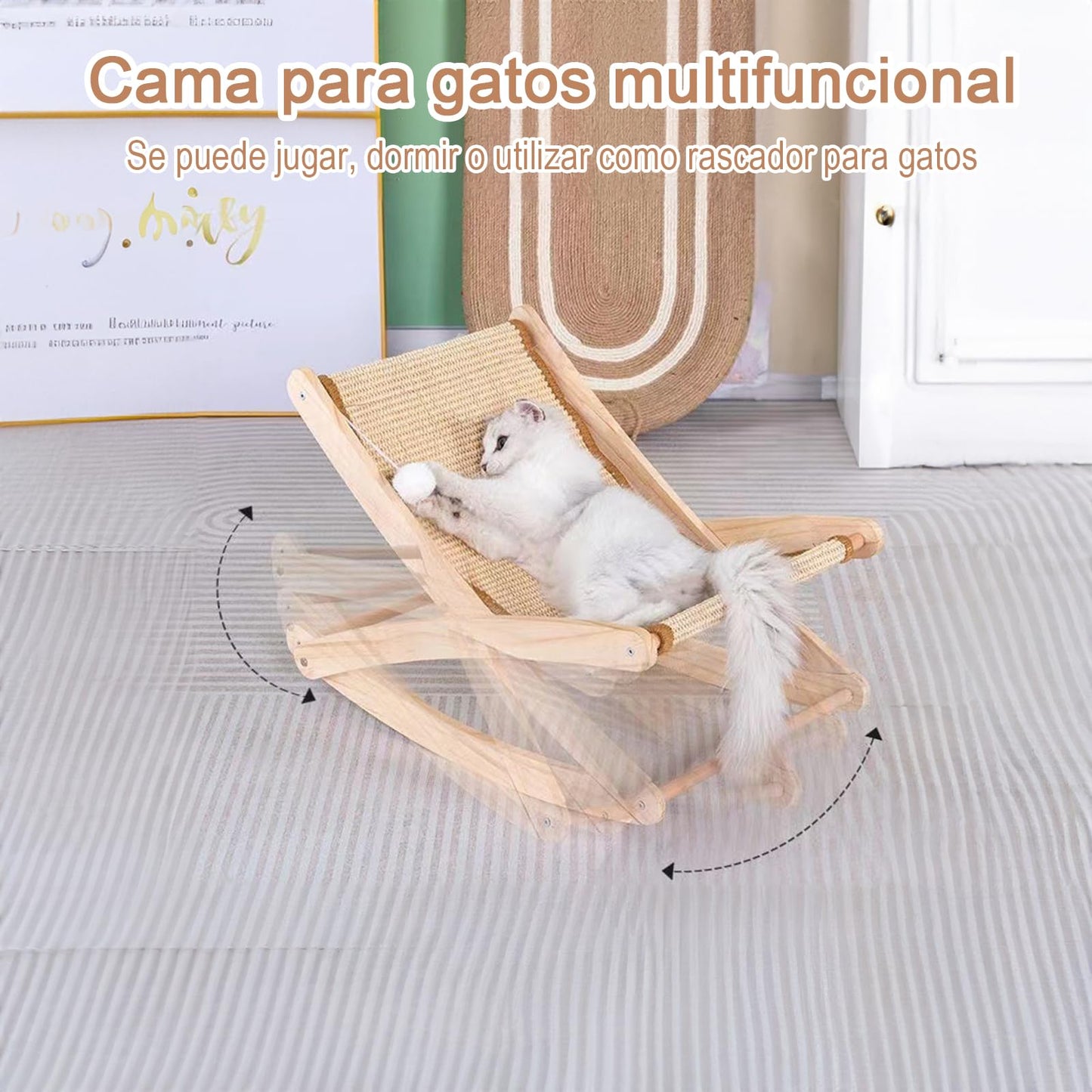 Mecedora MNJKJHL sisal con Rascador y Pelota para Gato