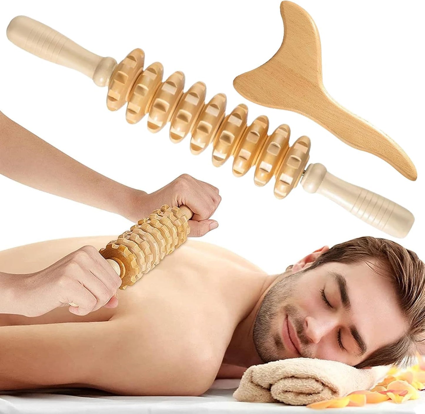 Herramientas de Masaje de Maderoterapia Gua Sha para Piernas, Espalda, Cuello y Brazos