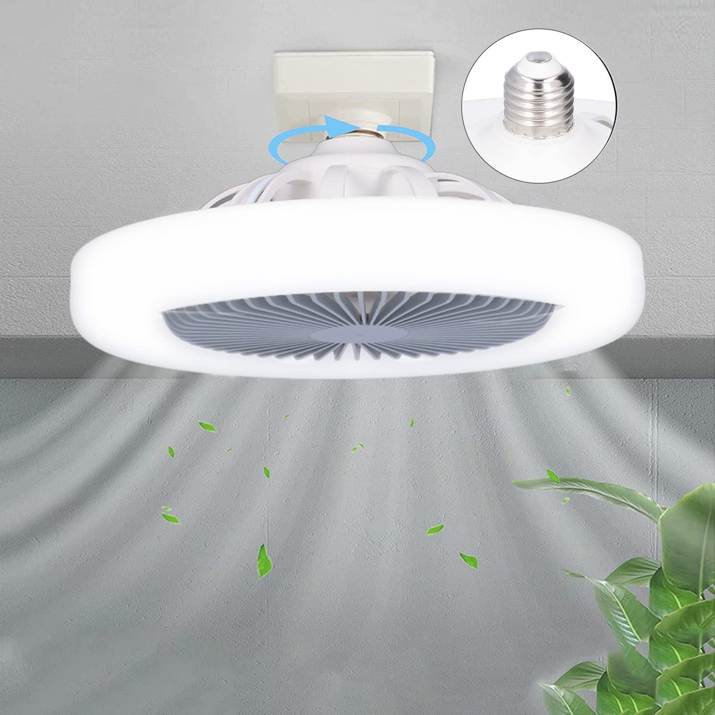 Ventilador de Techo LED E27 30W Perfil Bajo Silencioso para Dormitorio de Niños