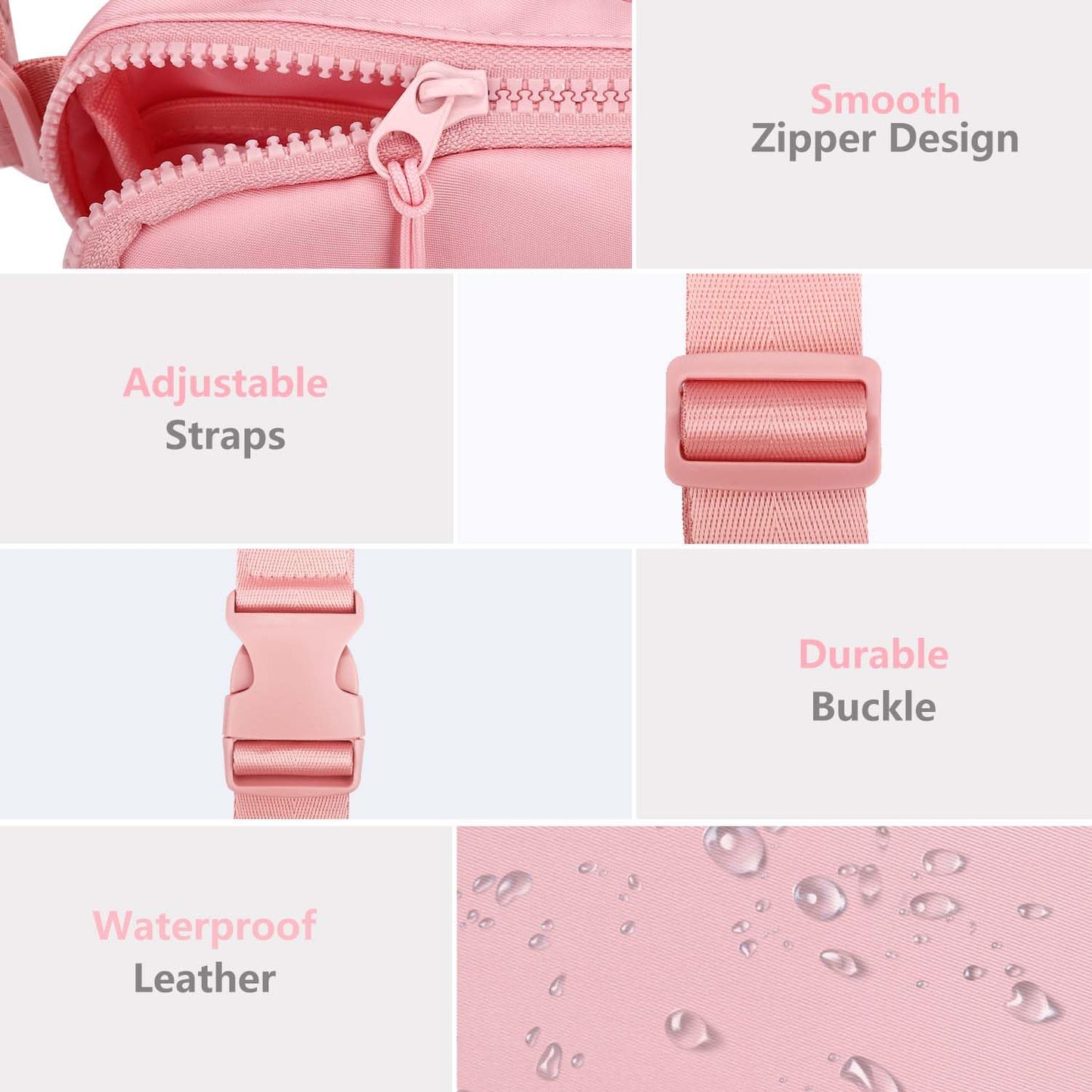 Kejea Riñonera Cruzada para Niñas y Mujeres, 8 a 12 Años, Regalos de Cumpleaños, Pequeña, Rosa