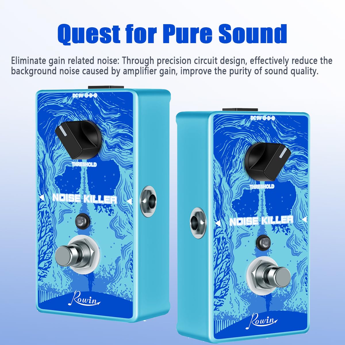 Pedal de Reducción de Ruido Rowin Noise Killer para Guitarra True Bypass Tamaño Completo