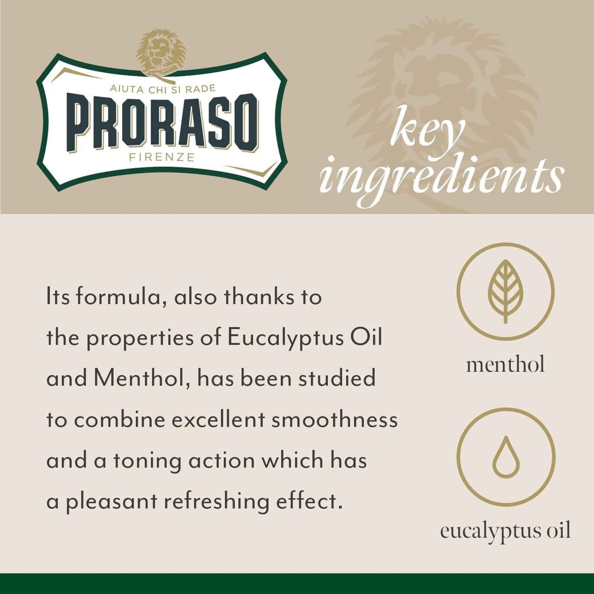 Proraso Crema de Afeitar en Tubo Eucalipto y Mentol Refrescante