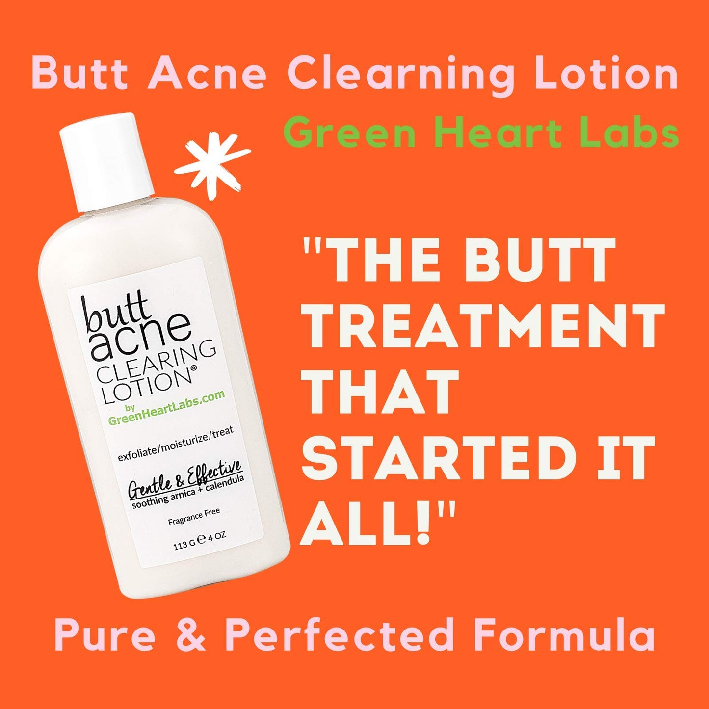 Brilliant Booty Kit | Butt Acne Clearing Lotion and ExfoliMATE Magic Body Exfoliating Cloth for Soft & Young Skin (Purple) by Green Heart Labs
