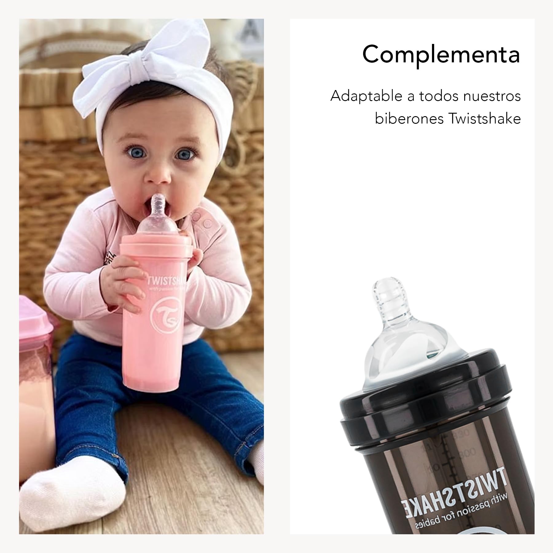 Juego de 2 Tetinas de Silicona Anticólicos Twistshake Transparente para Bebés Mayores de 4 Meses