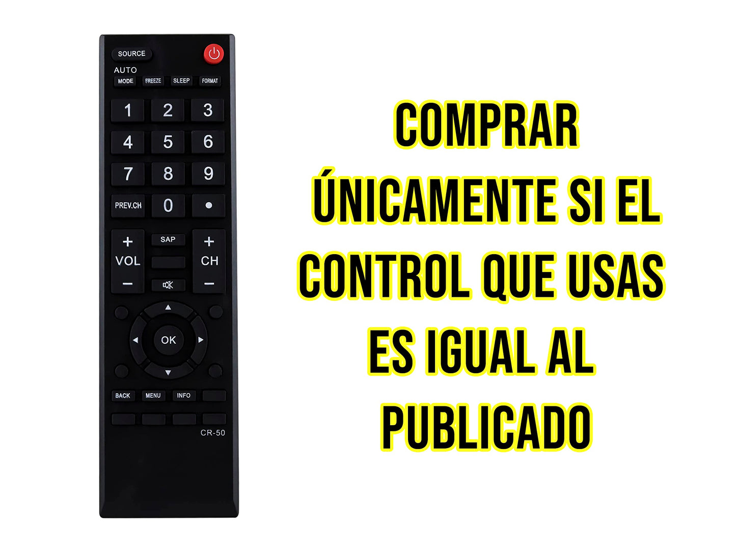 Control Remoto para Pantalla Emerson LED LCD TV