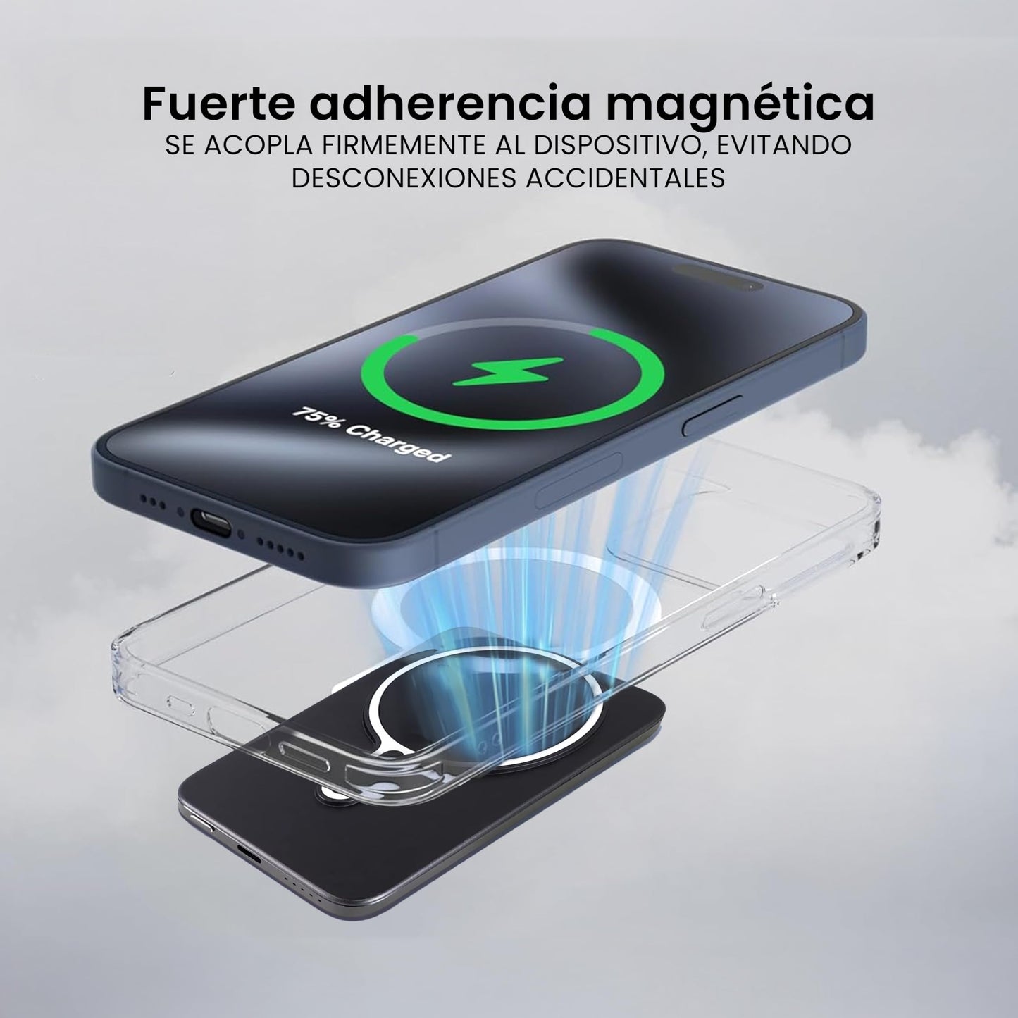 Klid Home Power Bank MagSafe 10000mAh – Batería Portátil Inalámbrica y Magnética, Cargador Rápido para iPhone 12 al 16 Pro MAX, Compatible con Android, USB-C