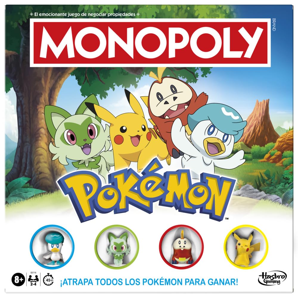 Hasbro Gaming Juego de Mesa Monopoly Edición Pokémon | De 2 a 4 Jugadores