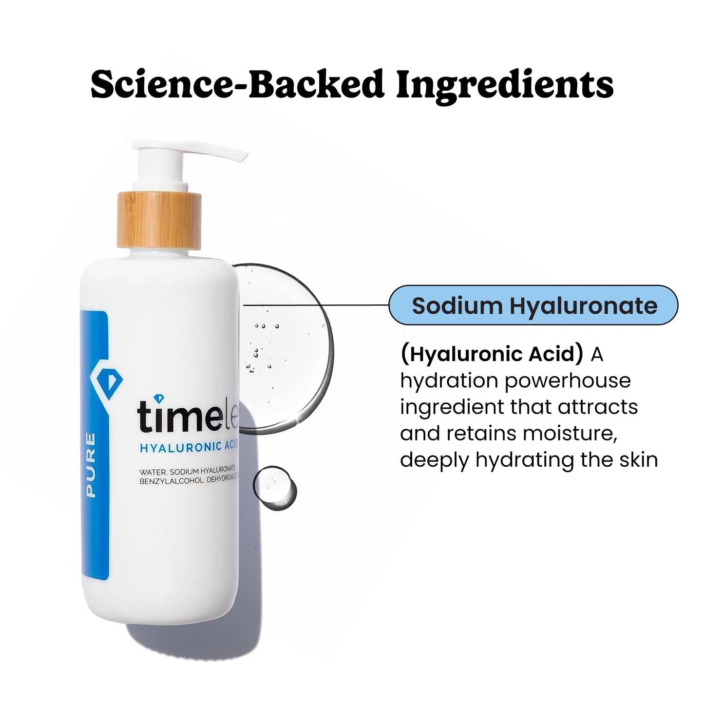 TIMELESS SKIN CARE | Sérum Ácido Hialurónico 100% | Suero para rutina de cuidado facial con Ácido Hialurónico puro para una Hidratación Intensa | Para Todo Tipo de Piel |8oz 240ml