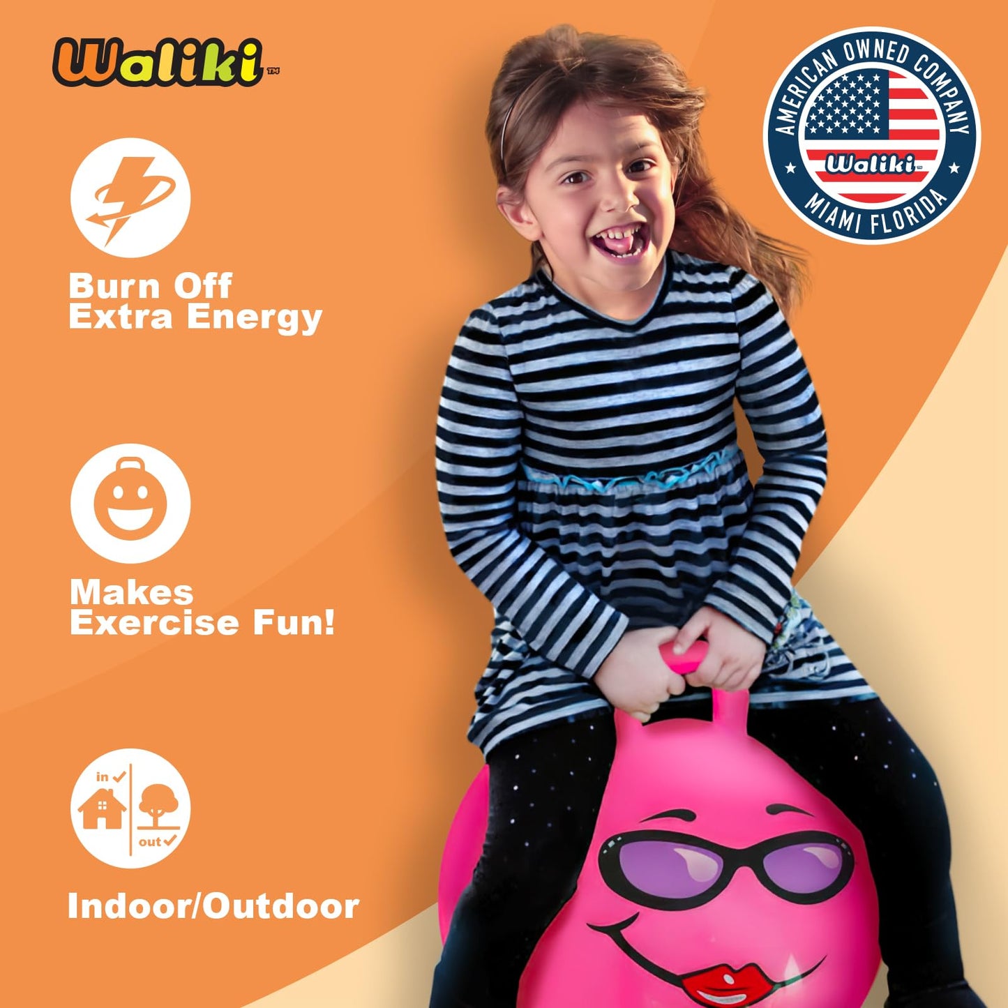 Pelota Saltarina Waliki Toys Rosado para Niños de 3 a 6 Años