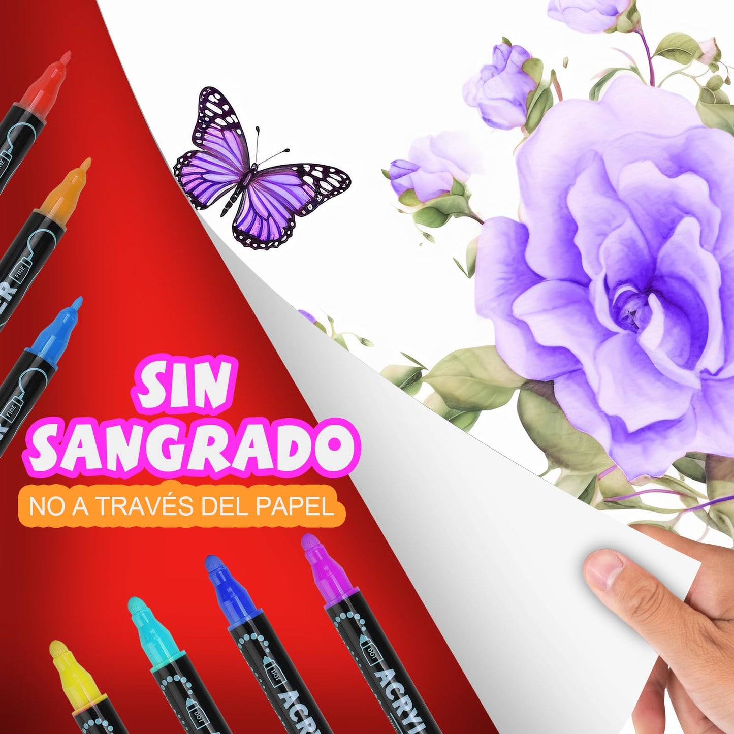 72 Colores Plumone Acrílicos Doble Punta, POVOLE Marcadores Arte Punta Fino & Punto, Resistente al Agua, No Se Desvanece, Rotuladores Colorear Madera Piedra Vidrio Plástico Metal Caucho Lienzo