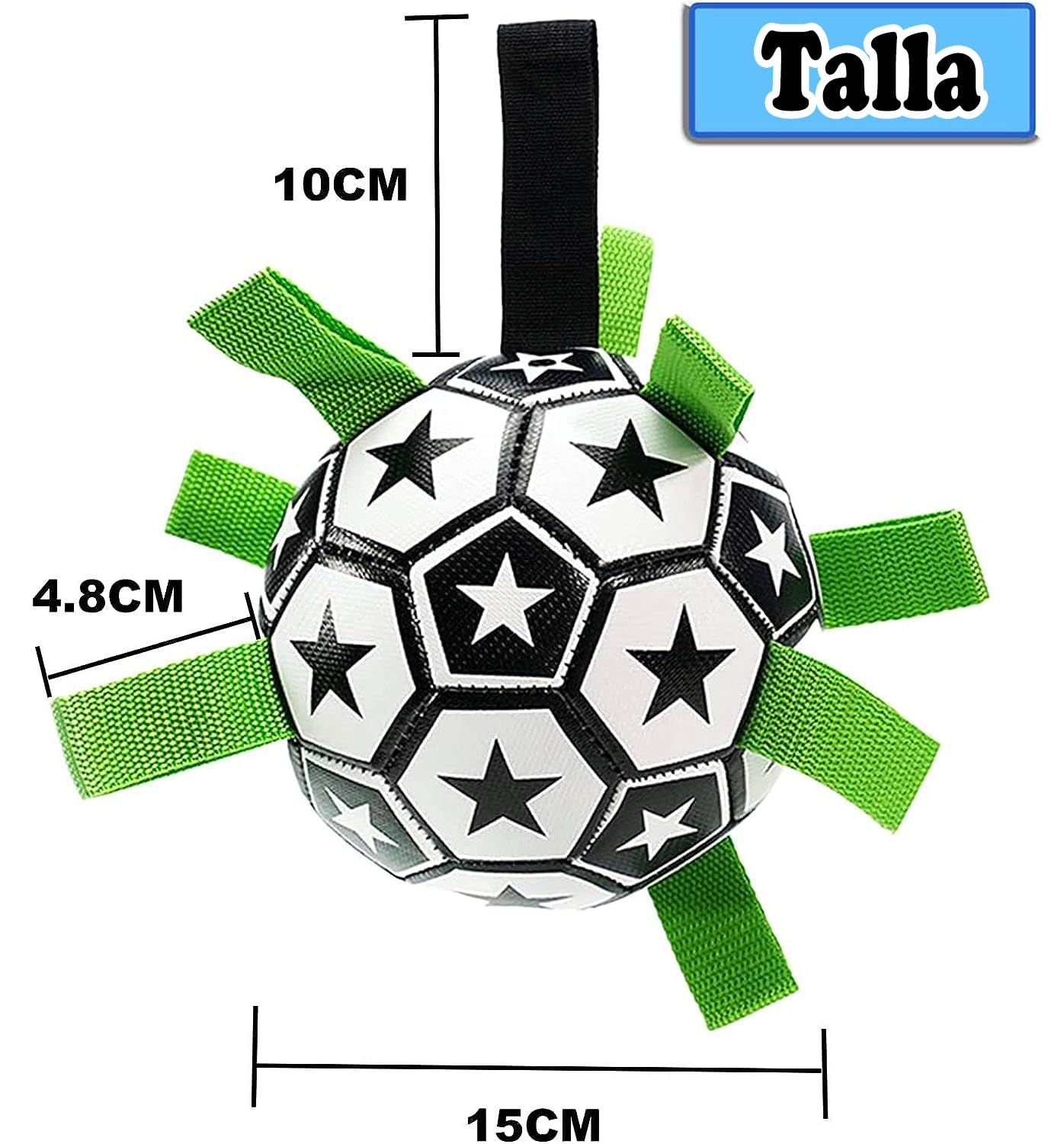 Juguete para Perros FRANCISCO Balón de Fútbol Estrellas con Pestañas de Agarre Duradero Interactivo